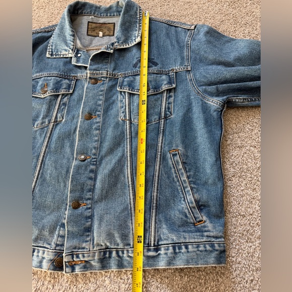 Armani Jeans Men’s Denim Jacket Size L 100% Cotton SIMINT Industria Small Flaw - Picture 11 of 13